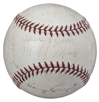1939 Cincinnati Reds Team Signed ONL Frick Baseball With 25 Signatures Including Berger, Walters, and Lombardi (Beckett)